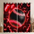 thumbnail image 1 of jejeloiu Baseball Game Gaming Blackout Curtains Set of 2 (52x84 Each),Boys Ball Sport Window Curtains For Adults, 1 of 6