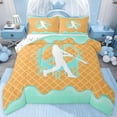 thumbnail image 1 of jejeloiu Baseball Game Gaming Queen Comforter Set,Green Splatter Ink Bedding Comforter Set For Girls Teens Reversible 3 Pieces, 1 of 8