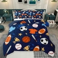 thumbnail image 1 of jejeloiu Baseball Game Lovers Full Size Comforter Sets,Rugby Basketball Sport Bedding Comforter Set,Ball Gamer Bedding Sets For Boys Kids,Microfiber Bedroom Decor Reversible,3-Piece, 1 of 8