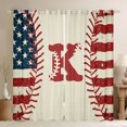 thumbnail image 1 of jejeloiu Baseball Games Blackout Curtains Set of 2 (52x84 Each),Letter K Monogrammed Window Curtains For Boys Kids, 1 of 6