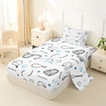 thumbnail image 1 of jejeloiu Baseball Games Twin Sheet Sets,Cute Cartoon Stars Bedding For Boys 3pcs, 1 of 6
