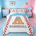 thumbnail image 1 of jejeloiu Baseball Ice Cream Twin Comforter Sets,Letter A Monogrammed Bedding Set For Boy Girl Reversible 2 Pieces, 1 of 7