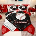 thumbnail image 1 of jejeloiu Baseball Pattern Queen Comforter Set,Ball Sport Game Bedding Comforter Set For Boys Kids Reversible 3 Pieces, 1 of 8