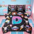thumbnail image 1 of jejeloiu Baseball Personalized Gifts 7-Piece Bedding Comforter Set,Ice Cream Letter D King Bedding Sets For Ball Gamer Reversible, 1 of 8