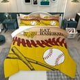 thumbnail image 1 of jejeloiu Baseball Sport Queen Comforter Set,Boys Ball Game Bedding Sets,Brown Orange White Bedding Comforter Set For Boys Teens,Breathable Home Decor,3pcs, 1 of 8