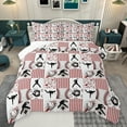 thumbnail image 1 of jejeloiu Baseball Sport Theme Queen Comforter Set,Patchwork Geometric Plaid Bedding Sets,Red Cartoon Loves Bedding Comforter Set For Boys Girls,Super Cozy Room Decor Reversible,3pcs, 1 of 8