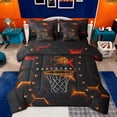 thumbnail image 1 of jejeloiu Basketball Sport Lovers 7pcs Bedding Comforter Set,Boys Ball Game Queen Bedding Sets,Neon Honeycomb Hexagon Queen Sheet Sets For Girls Boys,Ultra Soft Home Decor Reversible, 1 of 8