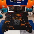 thumbnail image 1 of jejeloiu Basketball Sport Lovers Full Size Comforter Sets,Boys Ball Game Bedding Comforter Set,Neon Honeycomb Hexagon Bedding Sets For Girls Boys,Ultra Soft Home Decor Reversible,3-Piece, 1 of 8