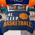 thumbnail image 1 of jejeloiu Basketball Sport Theme Queen Comforter Set,Boys Ball Game Bedding Comforter Set For Teens Reversible 3 Pieces, 1 of 8