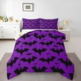 thumbnail image 1 of jejeloiu Bat Bedding Comforter Set,Purple Black Twin Comforter Sets,Halloween Theme Bedding Set For Teens Boys,Super Cozy Room Decor Reversible,2pcs, 1 of 8