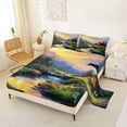 thumbnail image 1 of jejeloiu Beauty Nature Scenery Queen Sheet Sets,Oil Painting Artwork Bed Set For Girls Kids 4pcs, 1 of 6