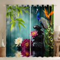 thumbnail image 1 of jejeloiu Beauty Peacock Curtains Pack of 2 (42x84 Each),Rustic Flowers Curtains Blackout,Zoo Animal Bedroom Curtains For Men Women,Microfiber Bedroom Decor, 1 of 6