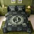 thumbnail image 1 of jejeloiu Beige Wreath Initial J 7-Piece Twin Bedding Sets For Kids,Golf Sport Games Theme Bedding Comforter Set For Boys,Black Reversible, 1 of 7