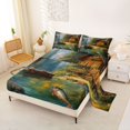thumbnail image 1 of jejeloiu Big Bass Fish Queen Sheet Sets,Hunting And Fishing Bed Set For Boys Teens 4 Pieces, 1 of 6