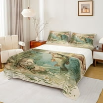 jejeloiu Big Bass Fish Twin Sheet Sets,Fishing And Hunting Twin Fitted Sheet,Rustic Farmhouse Cabin Flat Sheet For Kids,Microfiber Bedroom Decor,3-Piece