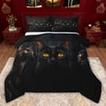 thumbnail image 1 of jejeloiu Black Animal Cat Queen Comforter Set,Cartoon Kitten Bedding Comforter Set For Teens Reversible 3-Piece, 1 of 8