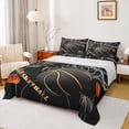 thumbnail image 1 of jejeloiu Black Basketball Bed Sheets,Ball Games King Sheets,Black Gold Orange Sheet Set,Lightweight Room Decor,4-Piece, 1 of 7