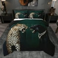 thumbnail image 1 of jejeloiu Black Brown Leopard Queen Comforter Set,Jungle Animal Bedding Sets,Modern Abstract Artwork Bedding Comforter Set For Man Women,Breathable Home Decor Reversible,3pcs, 1 of 8