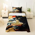 thumbnail image 1 of jejeloiu Black Cute Cat Twin Sheet Sets Kids,Japanese Style Print Bedding,3-Piece, 1 of 6