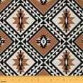 thumbnail image 1 of jejeloiu Black Southwestern Geometric Fabric by the Yard 2 Yards,Brown Boho Hohemain Room Decor Fabric by the Yard,Indian Tribal Geometric Fabric for Sewing,Luxury Bedroom Decor, 1 of 6