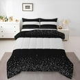 thumbnail image 1 of jejeloiu Bling Print Queen Comforter Set,Abstract Geometric LinesBedding Sets,Blue Bling Modern Bedding Comforter Set,Ultra Soft Bedroom Decorative Reversible,3 Pieces, 1 of 8
