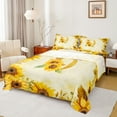 thumbnail image 1 of jejeloiu Blossoming Sunflower Flowers Bed Sheets,Country Flower Print King Sheets,First Letter O Sheet Set For Girls,Super Cozy Room Decor,4-Piece, 1 of 7