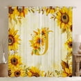 thumbnail image 1 of jejeloiu Blossoming Sunflower Flowers Black Out Curtains,Country Flower Print Curtains Pack of 2 (42x63 Each),First Letter J Bedroom Curtains For Girls,Super Cozy Room Decor, 1 of 5