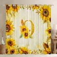thumbnail image 1 of jejeloiu Blossoming Sunflower Flowers Curtains Pack of 2 (42x84 Each),Country Flower Print Curtains Blackout,First Letter O Bedroom Curtains For Girls,Super Cozy Room Decor, 1 of 5