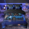 thumbnail image 1 of jejeloiu Blue Cool Car 7-Piece Bedding Comforter Set,Extreme Sport Lover King Bedding Sets For Racing Gamer Reversible, 1 of 8