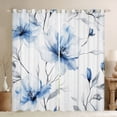 thumbnail image 1 of jejeloiu Blue Flower Floral Blackout Curtains Set of 2 (38x54 Each),Modern Aesthetic Art Curtains and Drapes,Rustic Plant Living Room Curtains For Men Women,Breathable Home Decor, 1 of 6