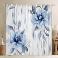 thumbnail image 1 of jejeloiu Blue Flower Floral Blackout Curtains Set of 2 (52x84 Each),Gray Leaves Window Curtains,Modern Minimalsit Aesthetic Curtains and Drapes For Girls,Super Cozy Room Decor, 1 of 6