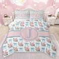 thumbnail image 1 of jejeloiu Blue Monogrammed J Full Size Comforter Sets,Bow Tie Ribbon Bedding Comforter Set,Pink Riustic Flower Bedding Sets For Girl Teens,Ultra Soft Bedroom Decor Reversible,3 Pieces, 1 of 8