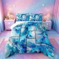 thumbnail image 1 of jejeloiu Blue Ocean Patchwork Art Full Size Comforter Sets Kids,Coastal Print Bedding Sets,Reversible,3-Piece, 1 of 8
