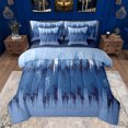 thumbnail image 1 of jejeloiu Blue Oil Painting 7 Pieces Bedding Comforter Set,Batik Art Full Bedding Set,Retro Minimalist Style Fitted Sheet Flat Sheet For Boys,Ultra Soft Home Decor Reversible, 1 of 8