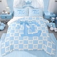 thumbnail image 1 of jejeloiu Blue Personalized Gifts Queen Comforter Set,First Letter G Bedding Comforter Set For Bows Lover Reversible 3 Pieces, 1 of 8