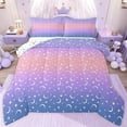 thumbnail image 1 of jejeloiu Blue Purple Ombre Queen Comforter Set,Starry Sky Star Bedding Comforter Set For Kids Reversible 3 Pieces, 1 of 8
