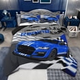thumbnail image 1 of jejeloiu Blue Racing Car Full Size Comforter Sets,Speed Sport Games Bedding Sets For Boys Teens Reversible 3pcs, 1 of 8