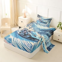 jejeloiu Blue Racing Car Twin Sheet Sets,Speed Extreme Sport Bedding For Boys Kids 3 Pieces