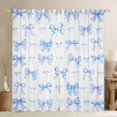 thumbnail image 1 of jejeloiu Blue Ribbon Bowknot Black Out Curtains,Cute Cartoon Bowtie Curtains Pack of 2 (42x63 Each) For Girls, 1 of 6