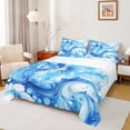 thumbnail image 1 of jejeloiu Blue Splatter Ink Bed Sheets,Watercolor Splashing Ink King Sheets,Modern Aesthetic Art Sheet Set For Adult,Luxury Bedroom Decor,4-Piece, 1 of 7