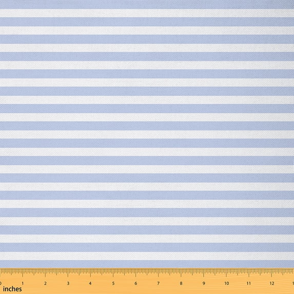 jejeloiu Blue Stripes Lines Fabric by the Yard 10 Yards,Modern Geometric Aesthetic Room Decor Fabric by the Yard,White Blue Geometric Sewing Fabric For Children,Microfiber Bedroom Decor