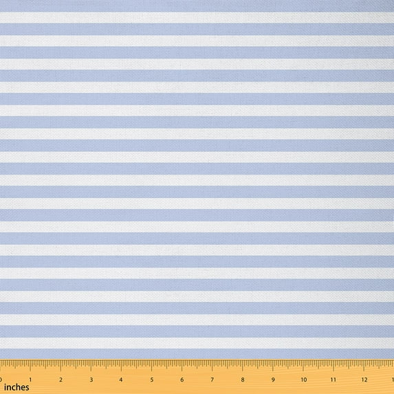 jejeloiu Blue Stripes Lines Fabric by the Yard 3 Yards,Modern Geometric Aesthetic Sewing Fabric,White Blue Geometric Fabric for Sewing For Children,Microfiber Bedroom Decor