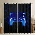 thumbnail image 1 of jejeloiu Blue Teens Gamepad Black Out Curtains,Modern Gamer Curtains Pack of 2 (42x63 Each),Green Video Game Bedroom Curtains For Boys Kids,Ultra Soft Home Decor, 1 of 5