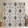 thumbnail image 1 of jejeloiu Bohemian Bull Skull Black Out Curtains,Vintage Aztec Geometric Curtains Pack of 2 (42x63 Each),Brown Black Bedroom Curtains For Men Women,Ultra Soft Home Decor, 1 of 6