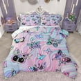 thumbnail image 1 of jejeloiu Bohemian Cartoon Butterflies Bedding Comforter Set,Colorful Fulid Art Twin Comforter Sets,Pink Blue Ombre Bedding Set For Girls Teens,Super Cozy Room Decor Reversible,2pcs, 1 of 8