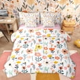 thumbnail image 1 of jejeloiu Bohemian Flower 7-Piece Bedding Comforter Set,Cute Cartoon Floral King Bedding Sets,Watercolor Nature Plants Bed Sheets For Kids,Luxury Bedroom Decor Reversible, 1 of 8