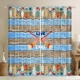 thumbnail image 1 of jejeloiu Bohemian Lake Paddle Blackout Curtains Set of 2 (52x84 Each),Brown Blue Wooden Window Curtains For Men Women, 1 of 6