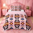 thumbnail image 1 of jejeloiu Boho Aztec Twin Comforter Sets For Girls,Tribal Geometric Bedding Set,Pink,Pink Reversible,2 Pieces,1 Comforter and 1 Pillowcase, 1 of 7