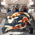 thumbnail image 1 of jejeloiu Boho Bohemian Fish 7-Piece Twin Bedding Sets,Japanese Style Bedding Comforter Set,Beige Red Black Sheet Sets For Men Women,Ultra Soft Home Decor Reversible, 1 of 8
