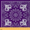 thumbnail image 1 of jejeloiu Boho Bohemian Flower Fabric by the Yard 3 Yards,Vintage Paisley Floral Sewing Fabric,Purple White Fabric for Sewing For Adults,Super Cozy Room Decor, 1 of 6